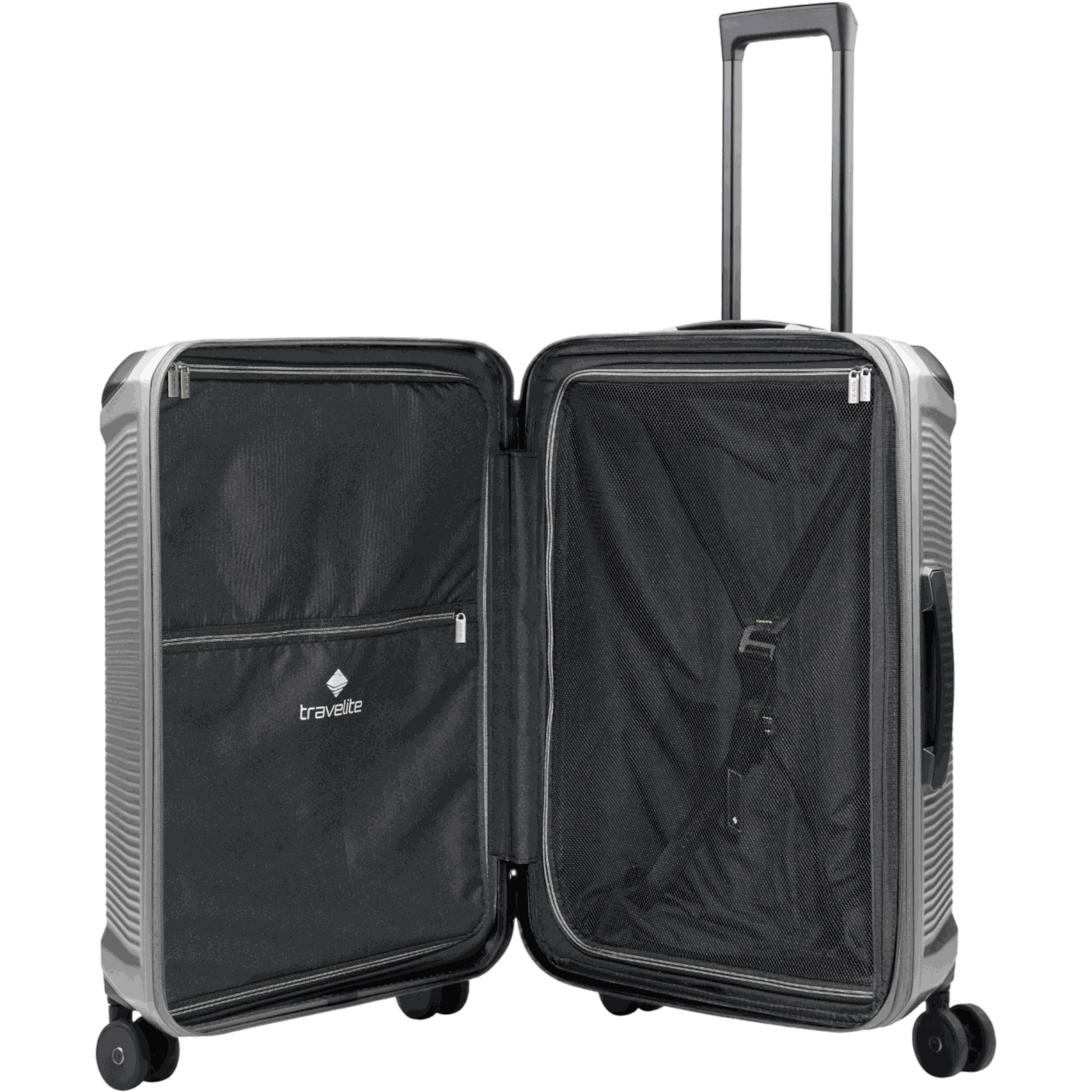 Travelite Millennium 4-Rollen-Koffer M 67 cm erw. -Silver KOFFER-PLUS.COM