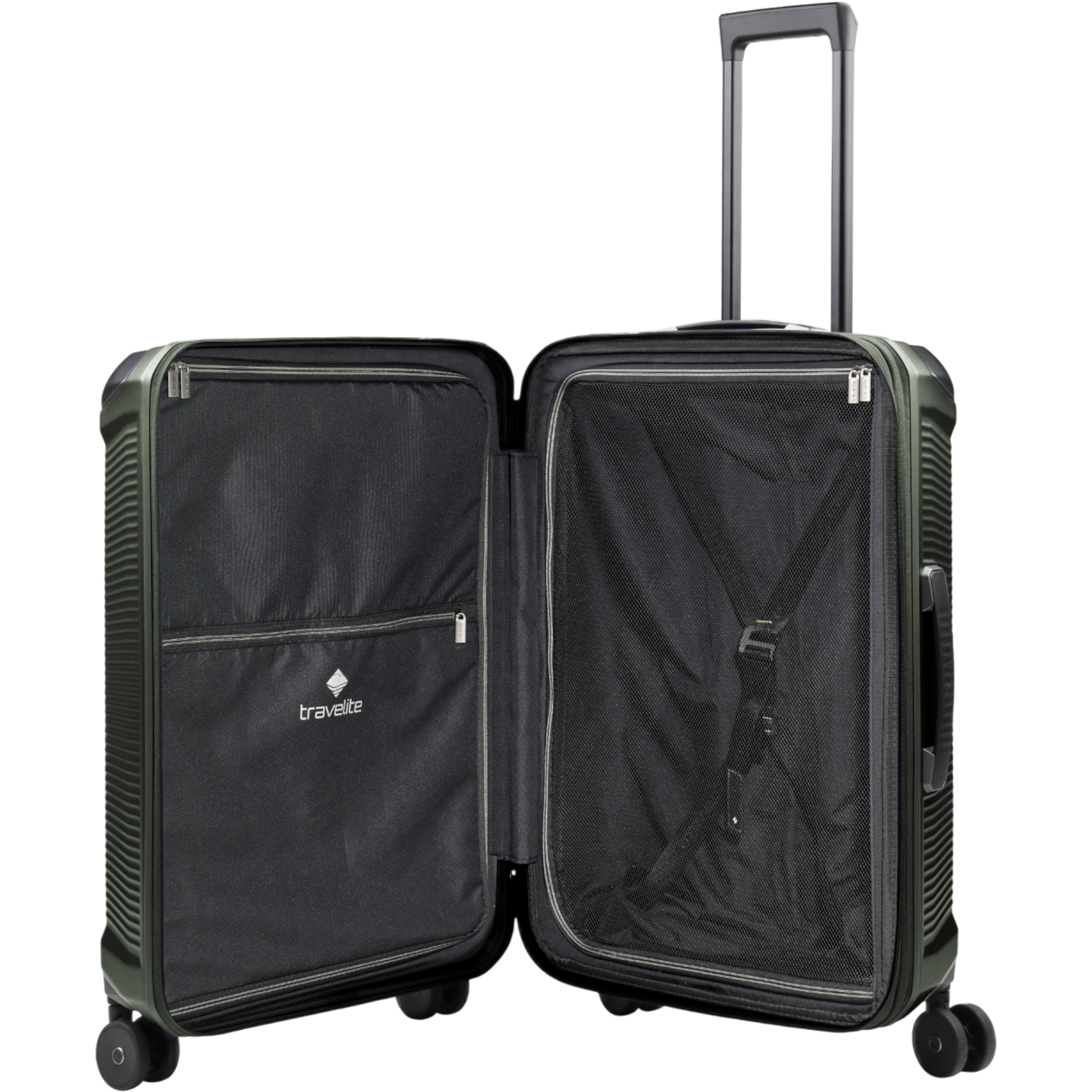 Travelite Millennium 4-Rollen-Koffer M 67 cm erw. -pine green KOFFER-PLUS.COM