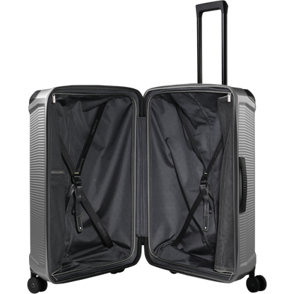 Travelite Millennium 4-Rollen-Koffer L 76 cm -silver KOFFER-PLUS.COM