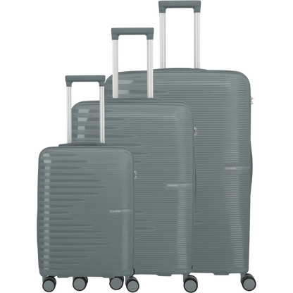 Travelite Pacific 4-Rollen-Koffer-Set 3tlg. L/M/S -anthracite KOFFER-PLUS.COM