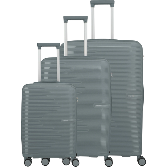 Travelite Pacific 4-Rollen-Koffer-Set 3tlg. L/M/S -anthracite KOFFER-PLUS.COM