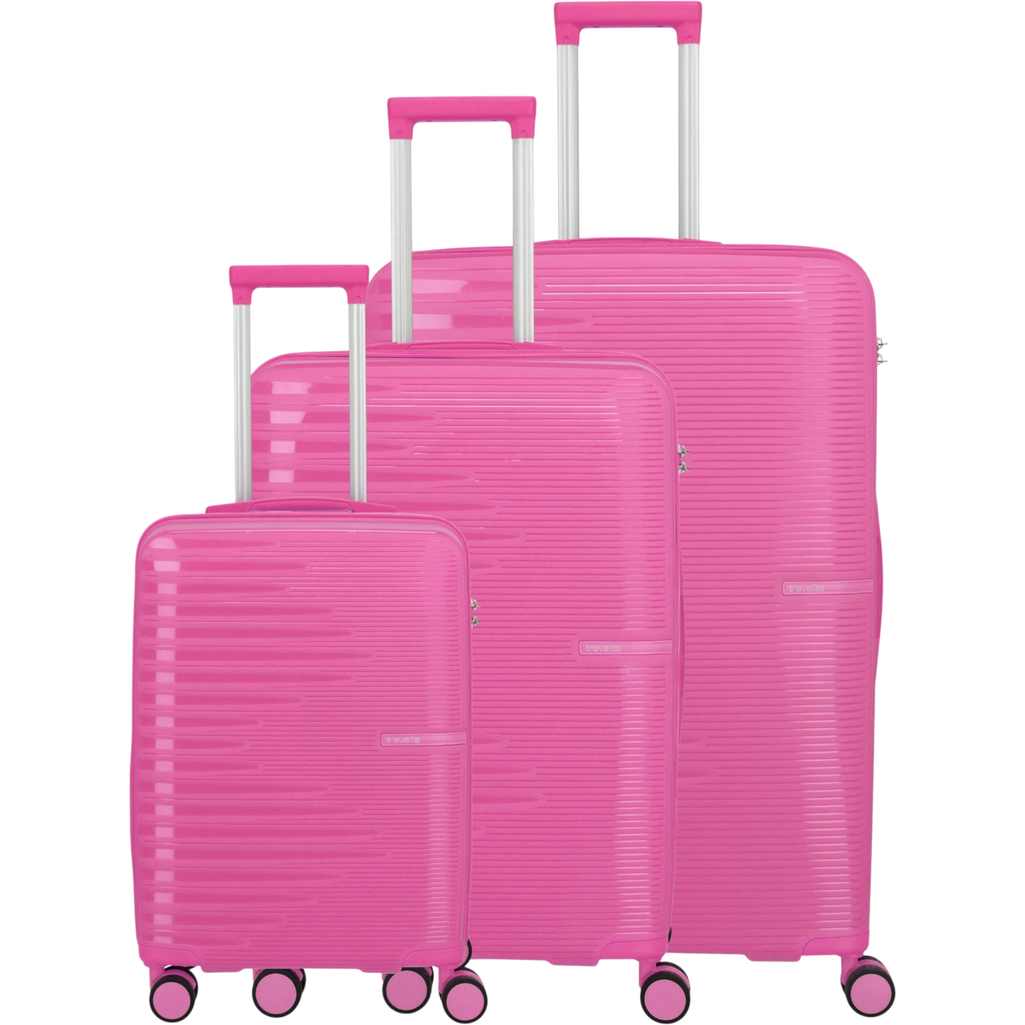 Travelite Pacific 4-Rollen-Koffer-Set 3tlg. L/M/S -pink KOFFER-PLUS.COM