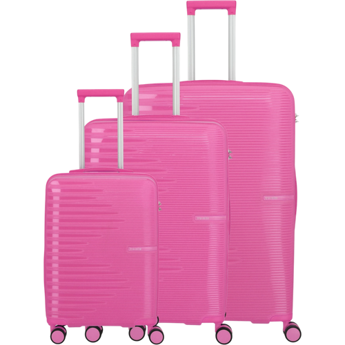 Travelite Pacific 4-Rollen-Koffer-Set 3tlg. L/M/S -pink