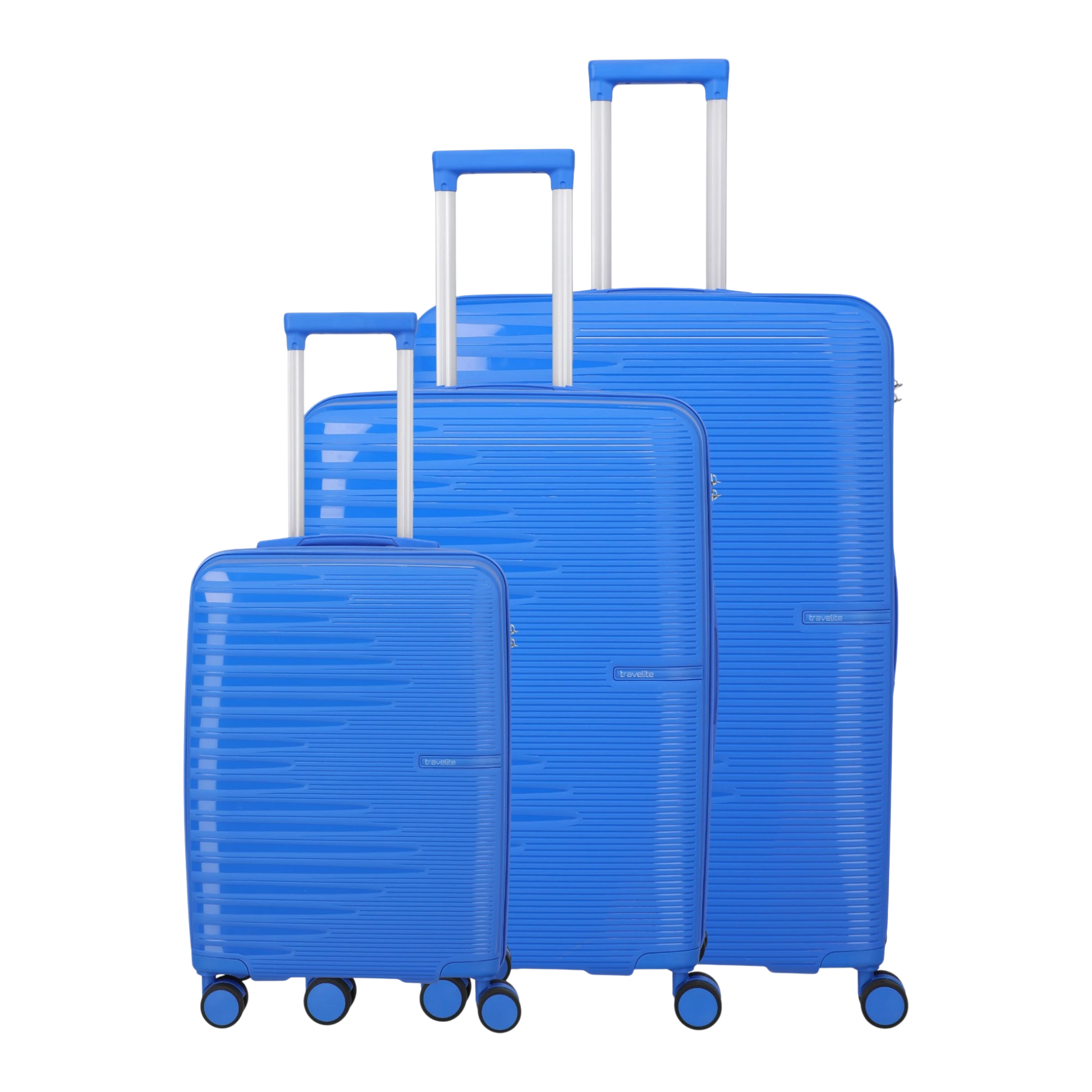 Travelite Pacific 4-Rollen-Koffer-Set 3tlg. L/M/S -blue KOFFER-PLUS.COM