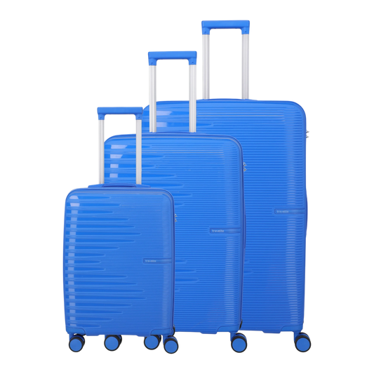 Travelite Pacific 4-Rollen-Koffer-Set 3tlg. L/M/S -blue KOFFER-PLUS.COM