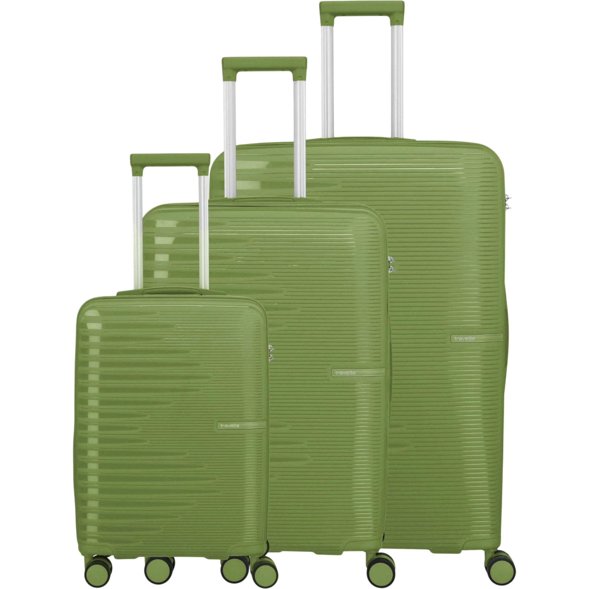 Travelite Pacific 4-Rollen-Koffer-Set 3tlg. L/M/S -olive KOFFER-PLUS.COM