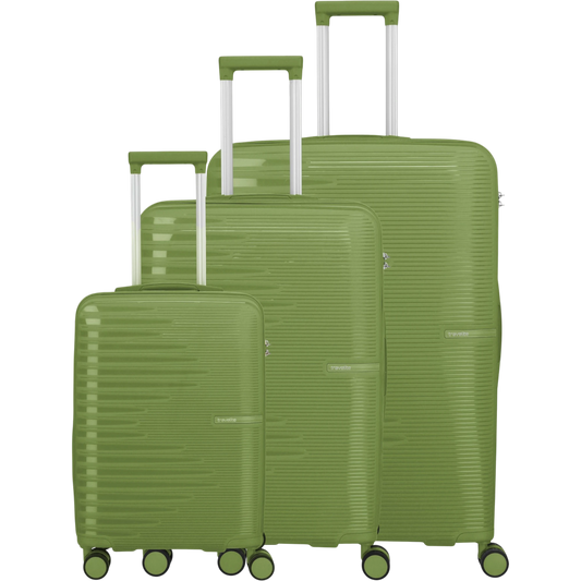 Travelite Pacific 4-Rollen-Koffer-Set 3tlg. L/M/S -olive KOFFER-PLUS.COM
