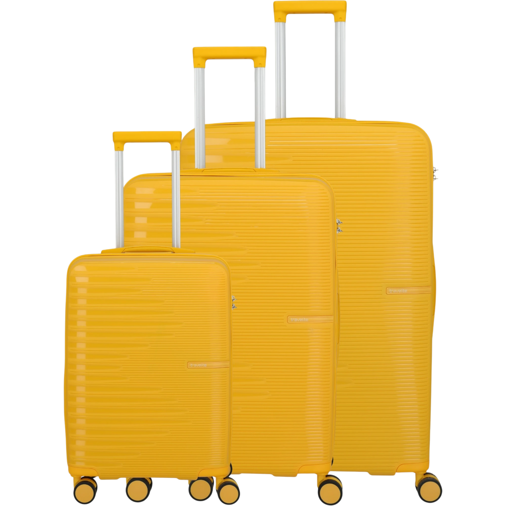 Travelite Pacific 4-Rollen-Koffer-Set 3tlg. L/M/S -yellow KOFFER-PLUS.COM