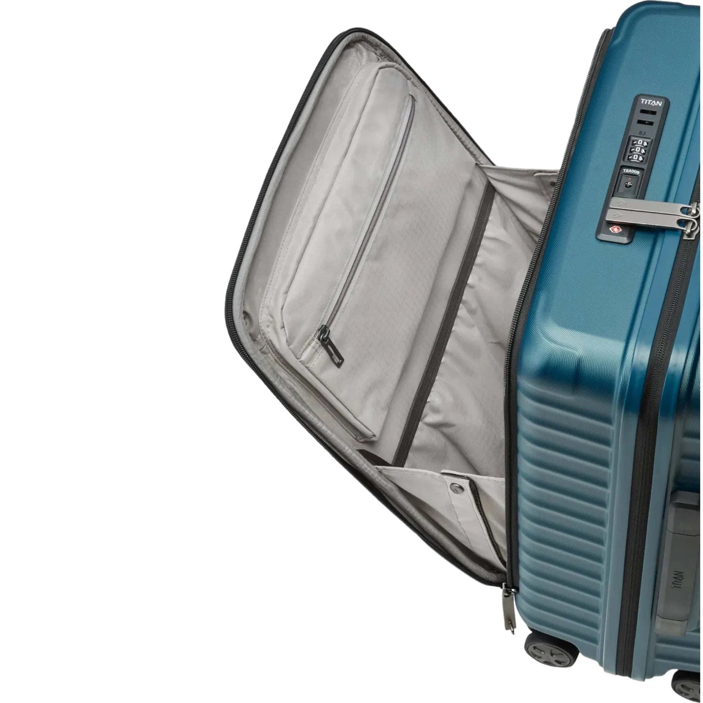 TITAN LITRON 4-Rollen Bordtrolley S mit Vortasche 55 cm -Petrol KOFFER-PLUS.COM