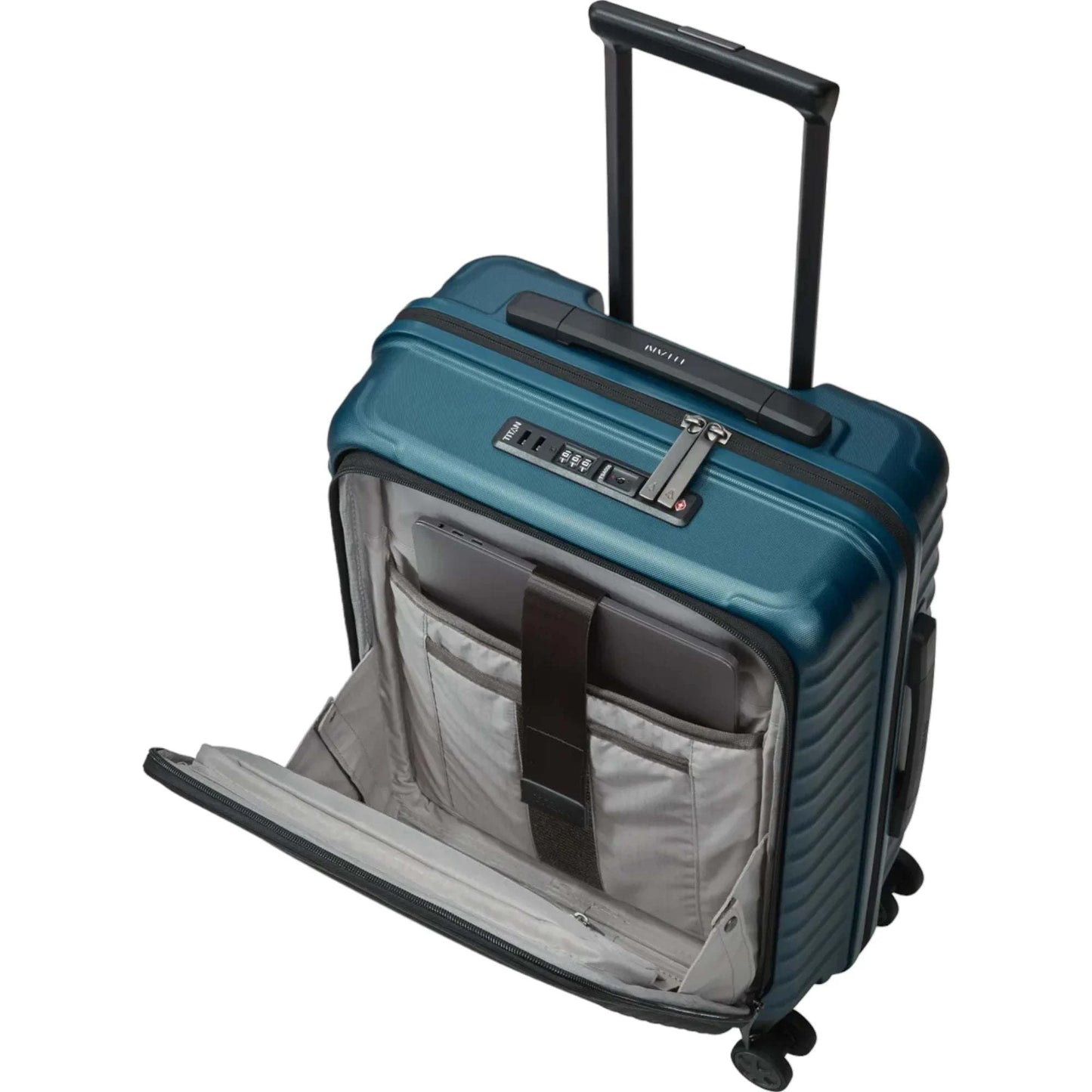 TITAN LITRON 4-Rollen Bordtrolley S mit Vortasche 55 cm -Petrol KOFFER-PLUS.COM