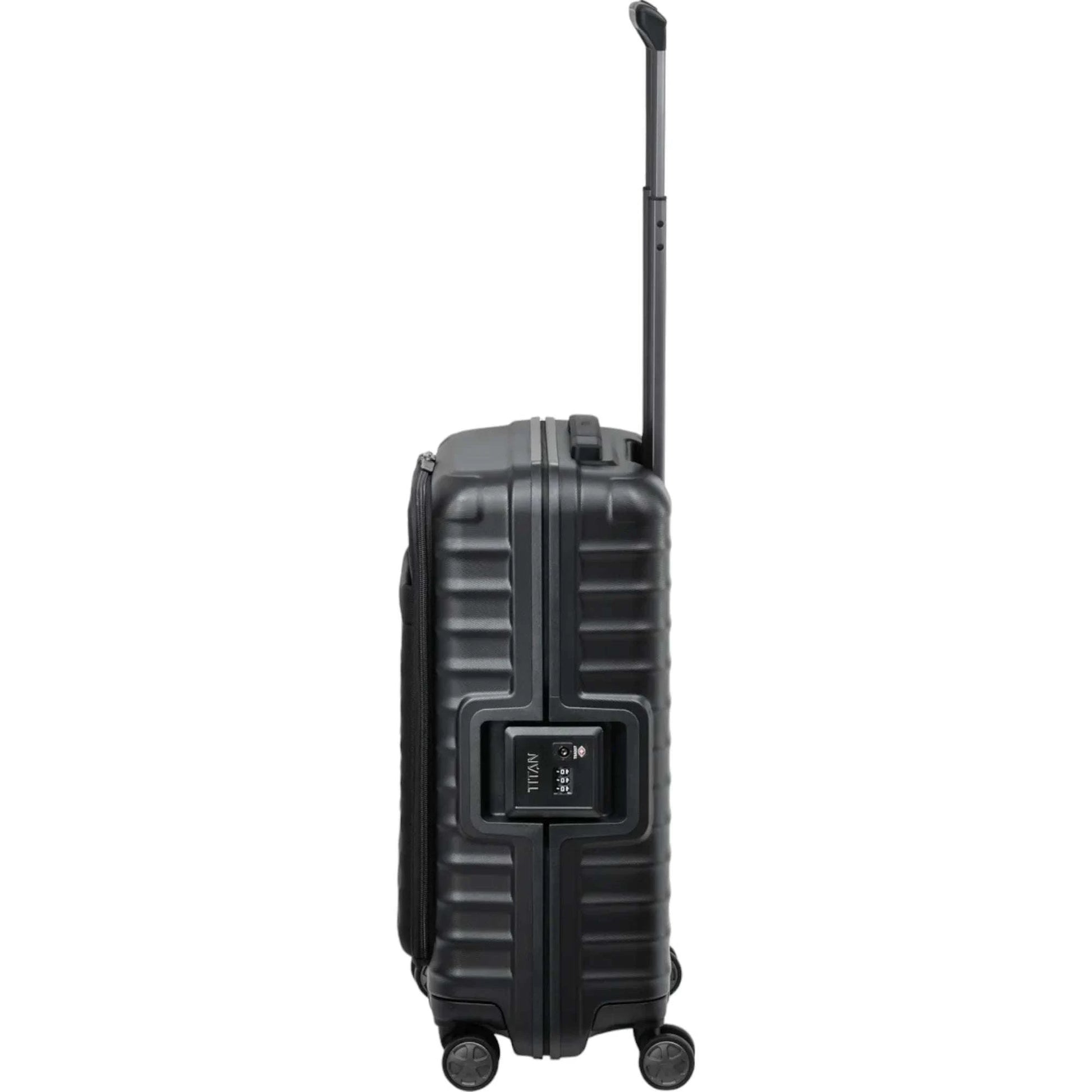 TITAN LITRON FRAME 4-Rollen Bordtrolley S mit Vortasche 55 cm -Schwarz KOFFER-PLUS.COM