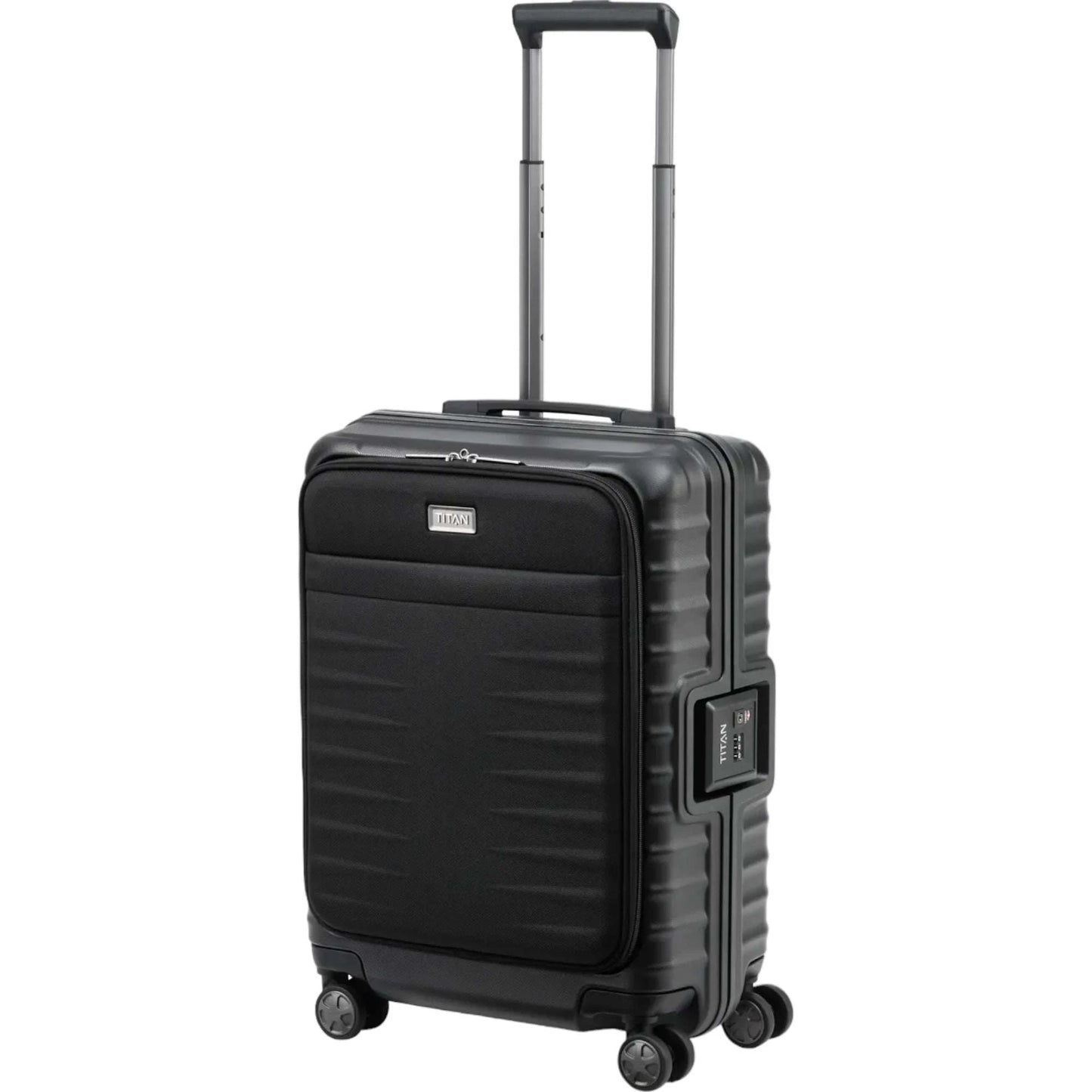 TITAN LITRON FRAME 4-Rollen Bordtrolley S mit Vortasche 55 cm -Schwarz KOFFER-PLUS.COM