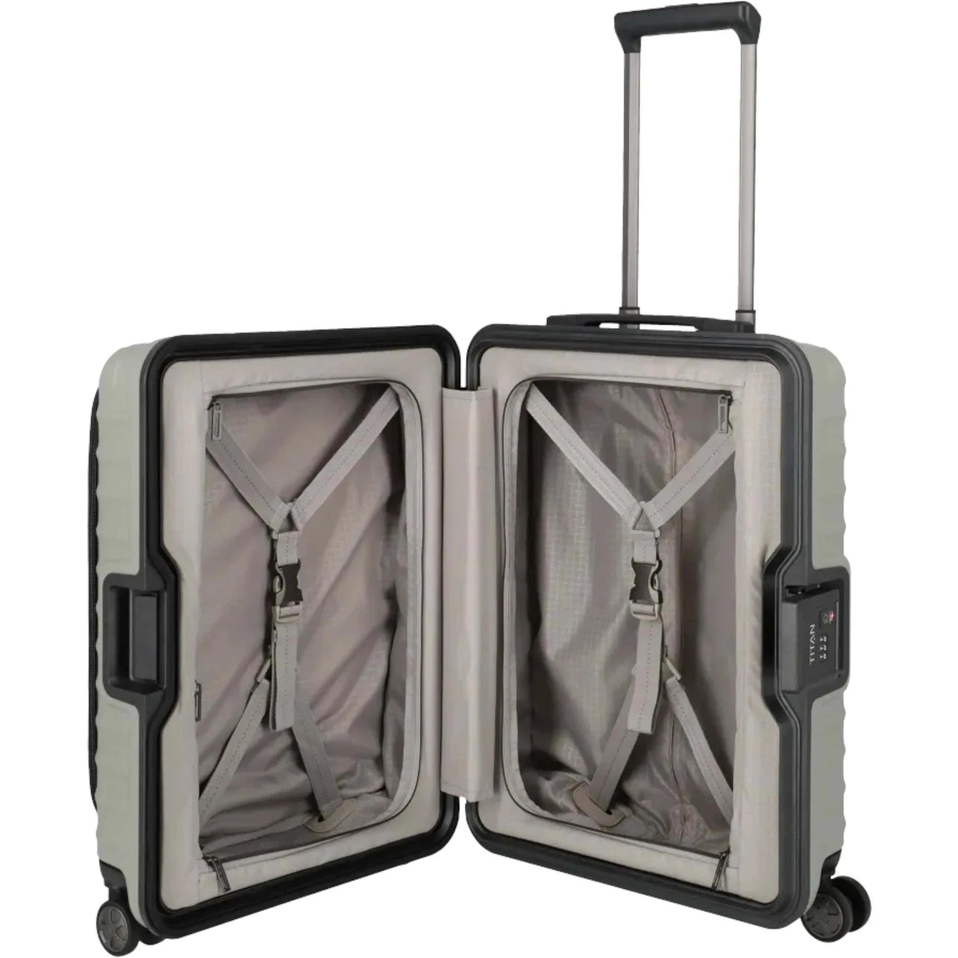 TITAN LITRON FRAME 4-Rollen Bordtrolley S mit Vortasche 55 cm -Champagner KOFFER-PLUS.COM