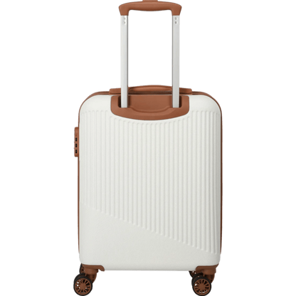 Travelite Bali  4-Rollen-Kabinentrolley S 55 cm -Weiss/cognac KOFFER-PLUS.COM