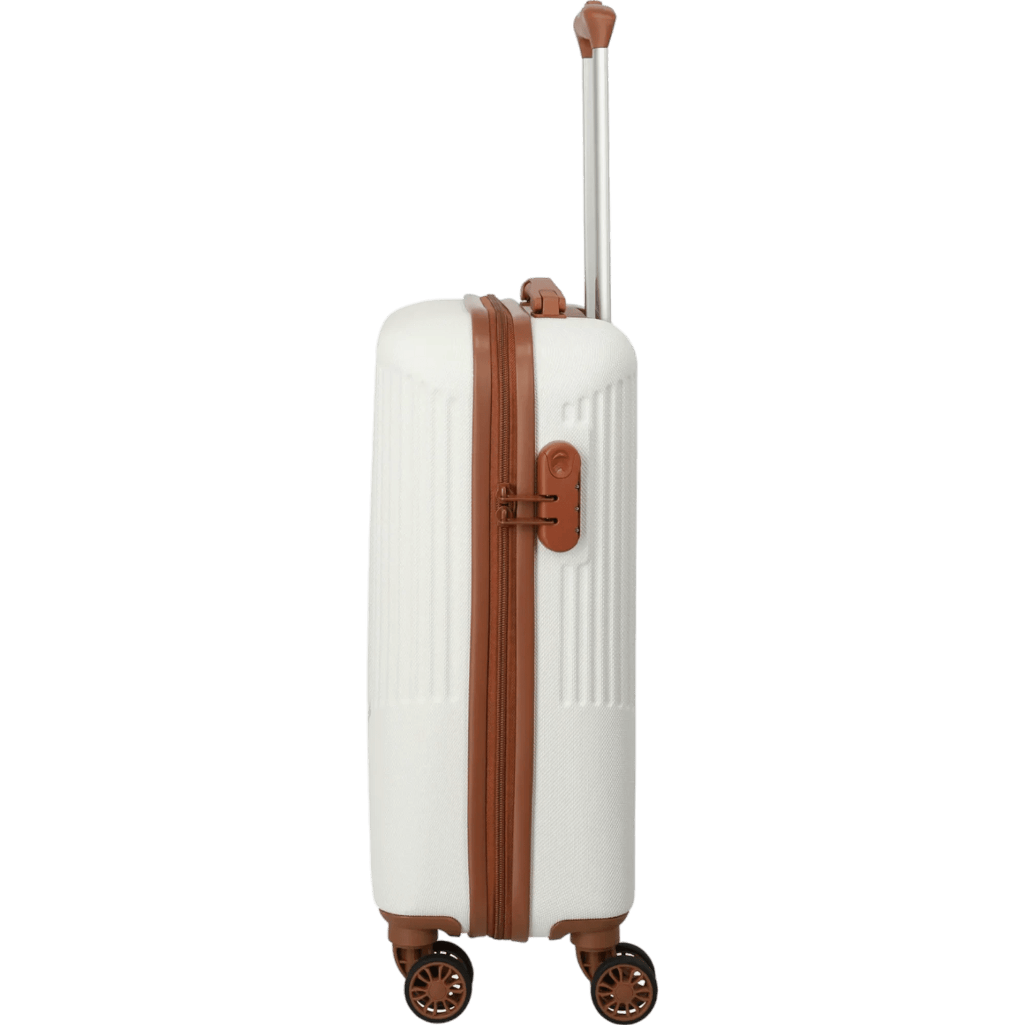 Travelite Bali  4-Rollen-Kabinentrolley S 55 cm -Weiss/cognac KOFFER-PLUS.COM