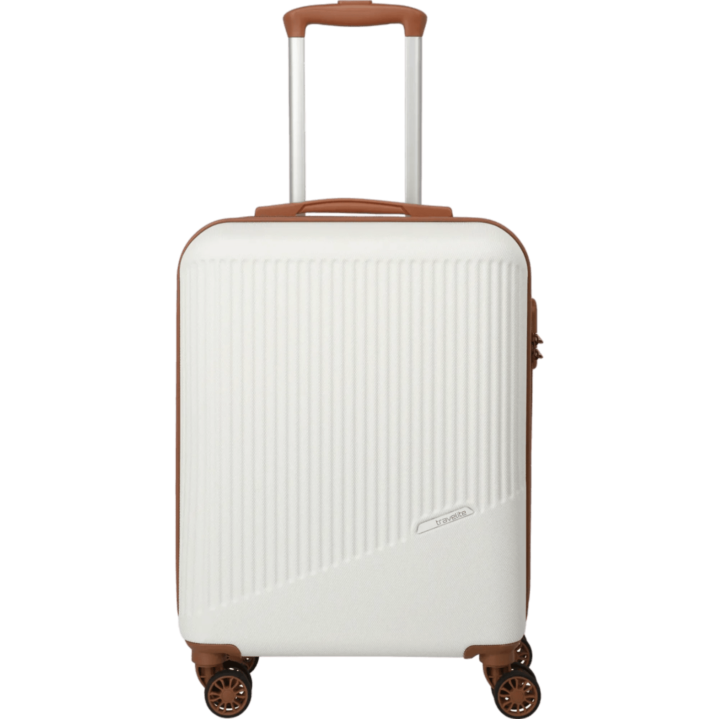 Travelite Bali  4-Rollen-Kabinentrolley S 55 cm -Weiss/cognac KOFFER-PLUS.COM