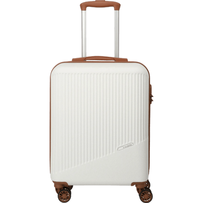 Travelite Bali  4-Rollen-Kabinentrolley S 55 cm -Weiss/cognac KOFFER-PLUS.COM