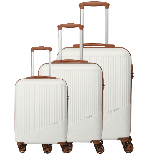 Travelite Bali  4-Rollen Kofferset 3tlg. -Weiss/Cognac KOFFER-PLUS.COM