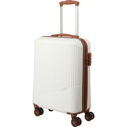 Travelite Bali  4-Rollen-Kabinentrolley S 55 cm -Weiss/cognac KOFFER-PLUS.COM