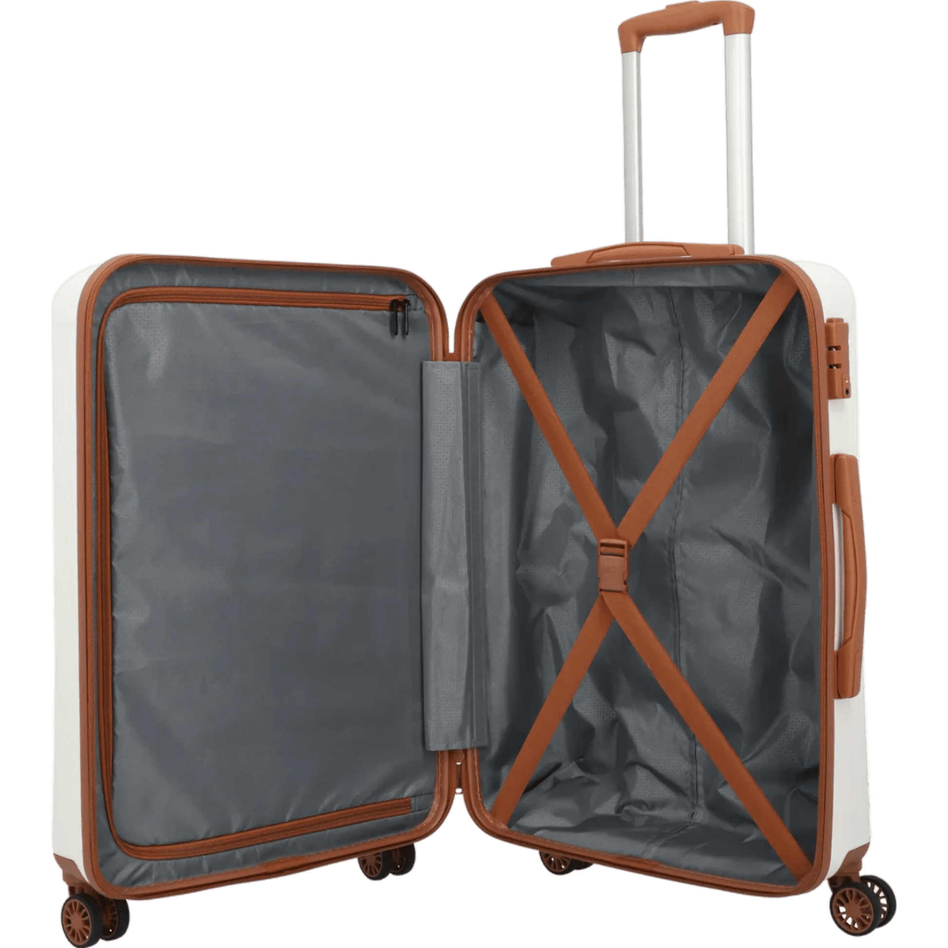 Travelite Bali  4-Rollen-Trolley M 67 cm -Weiss/cognac KOFFER-PLUS.COM