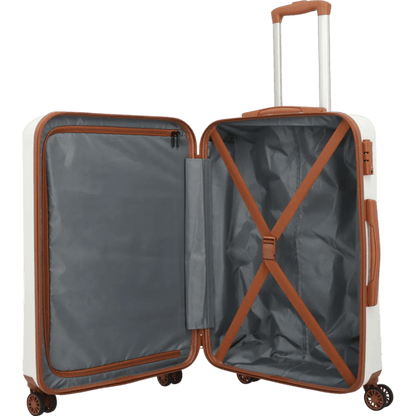 Travelite Bali  4-Rollen-Trolley M 67 cm -Weiss/cognac KOFFER-PLUS.COM