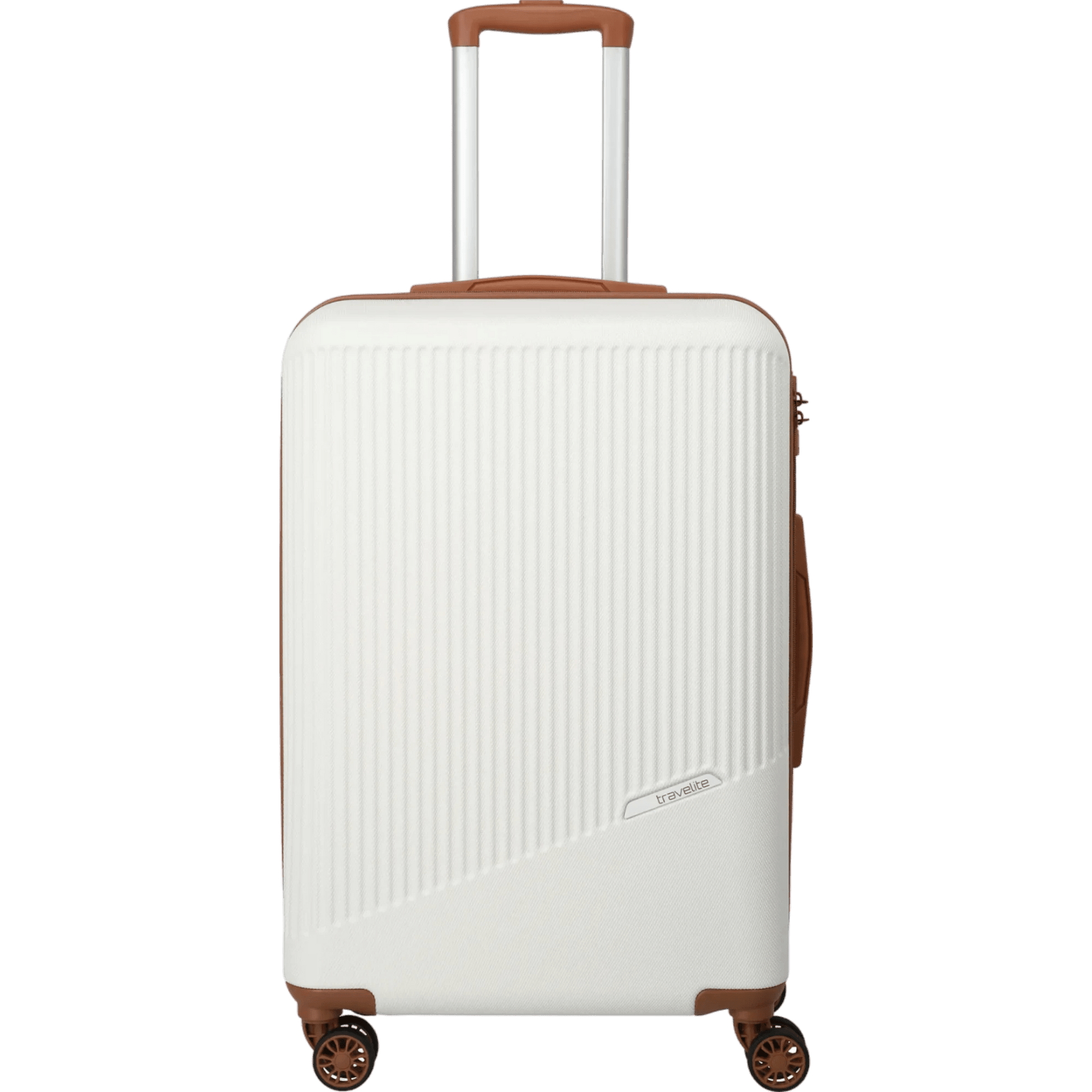 Travelite Bali  4-Rollen-Trolley M 67 cm -Weiss/cognac KOFFER-PLUS.COM