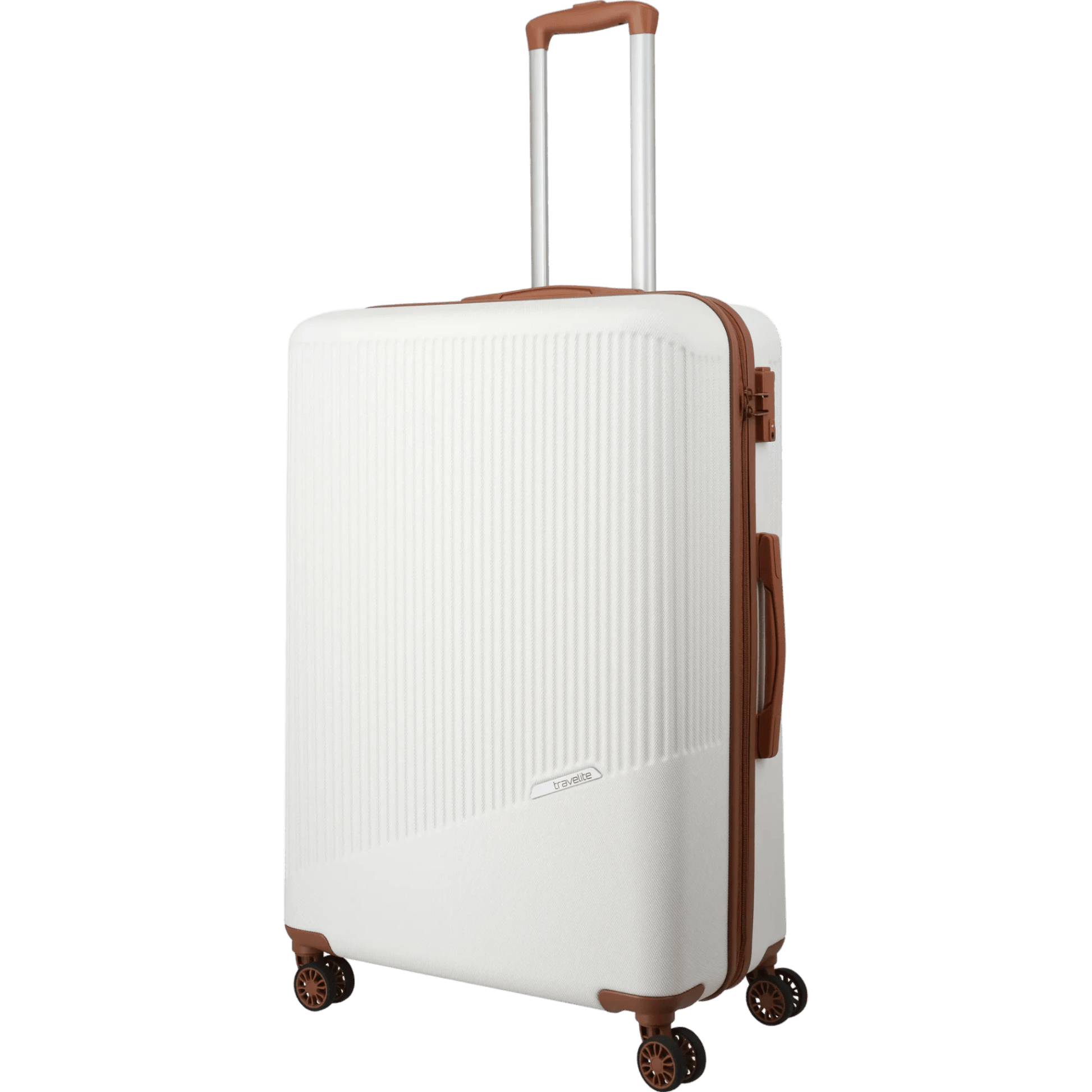 Travelite Bali  4-Rollen-Trolley L 77 cm -Weiss/cognac KOFFER-PLUS.COM