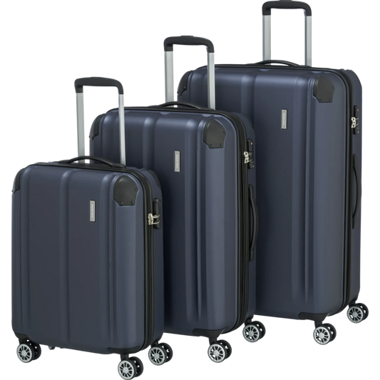 Travelite City 4-Rollen Kofferset 3tlg. L/M/S -Marine KOFFER-PLUS.COM