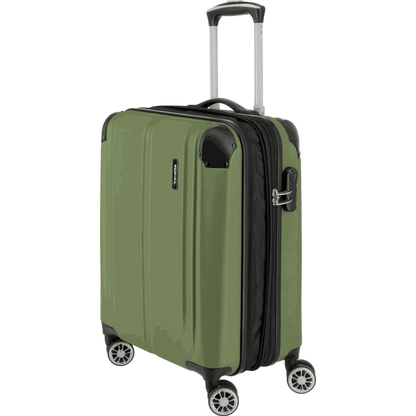 Travelite City  4-Rollen Handgepäck Trolley S erweiterbar 55 cm -Grün KOFFER-PLUS.COM