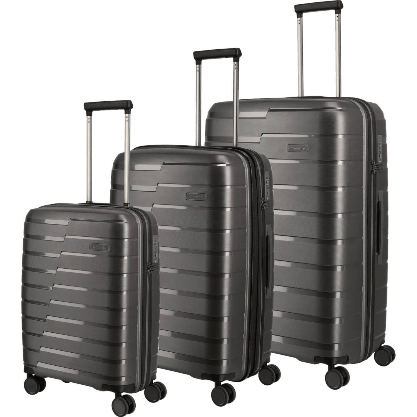 Travelite Air Base 4-Rollen Kofferset 3tlg. L/M/S -AnthrazitKOFFER-PLUS.COM