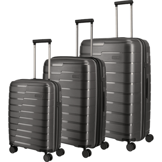 Travelite Air Base 4-Rollen Kofferset 3tlg. L/M/S -AnthrazitKOFFER-PLUS.COM