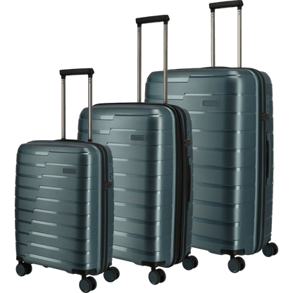 Travelite Air Base 4-Rollen Kofferset 3tlg. L/M/S -EisblauKOFFER-PLUS.COM