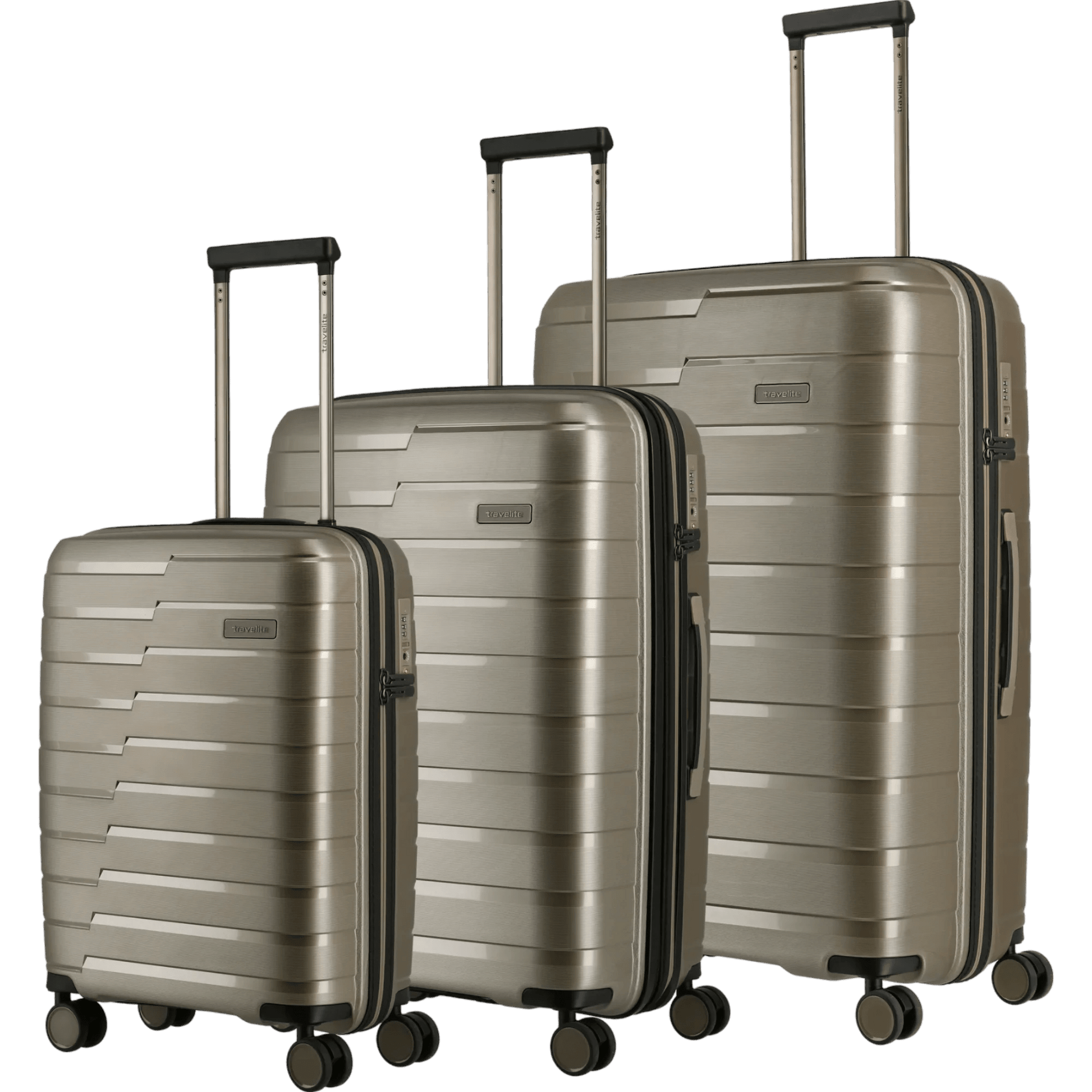 Travelite Air Base 4-Rollen Kofferset 3tlg. L/M/S -Champagner KOFFER-PLUS.COM