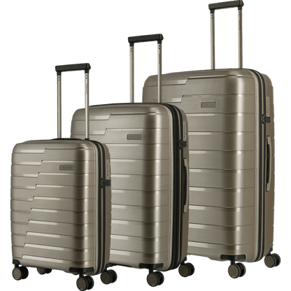 Travelite Air Base 4-Rollen Kofferset 3tlg. L/M/S -Champagner KOFFER-PLUS.COM