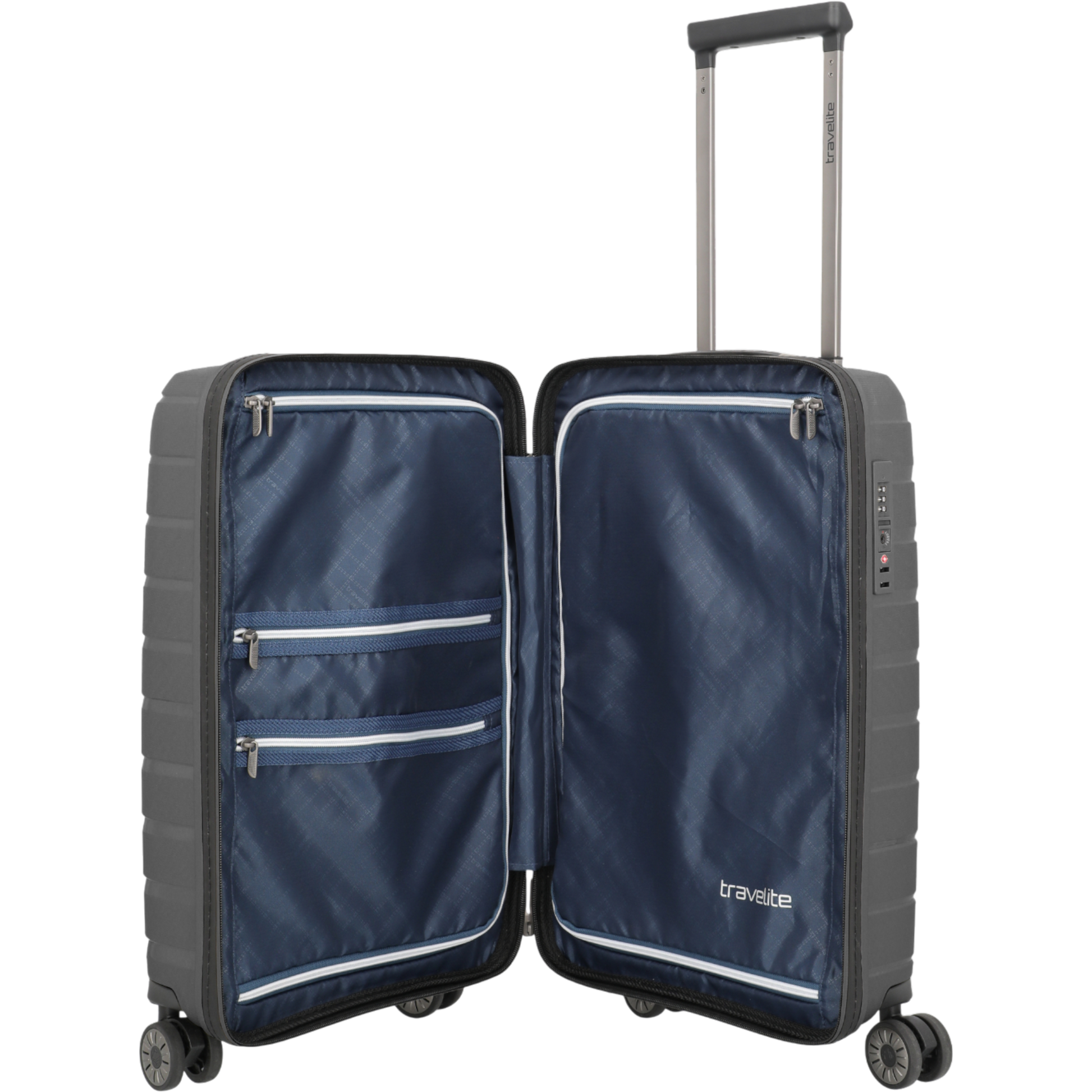 Travelite Air Base 4-Rollen-Kabinentrolley S Slim 55 cm -Anthrazit KOFFER-PLUS.COM