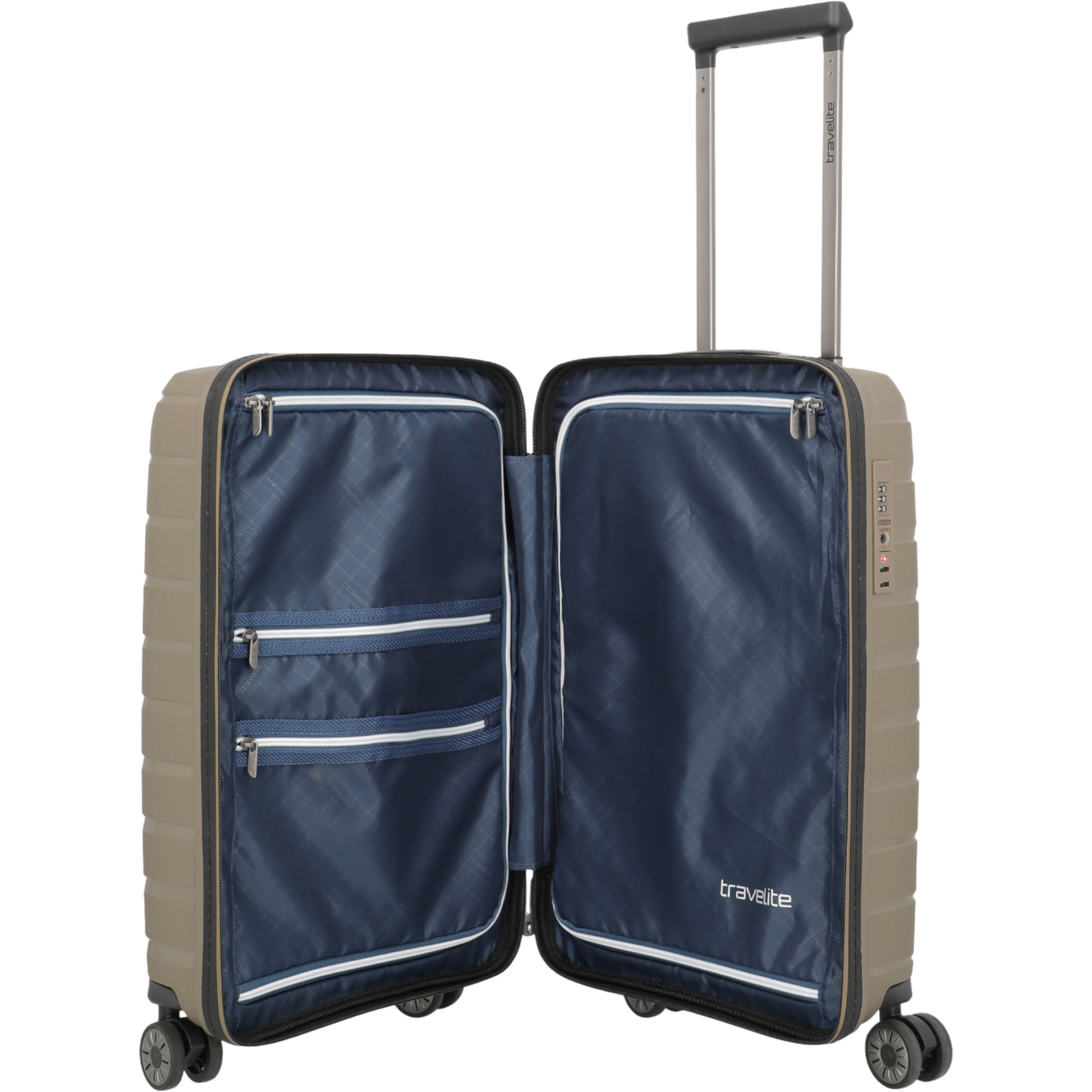 Travelite Air Base 4-Rollen-Kabinentrolley S Slim 55 cm -Champagner KOFFER-PLUS.COM