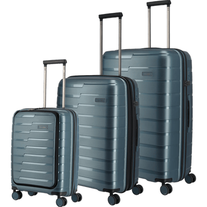 Travelite Air Base 4-Rollen Kofferset 3tlg. L/M/S mit Vortasche -Eisbl KOFFER-PLUS.COM