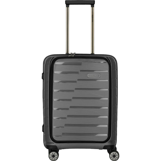 Travelite Air Base 4-Rollen-Kabinentrolley mit Vortasche S 55 cm -Anthrazit KOFFER-PLUS.COM