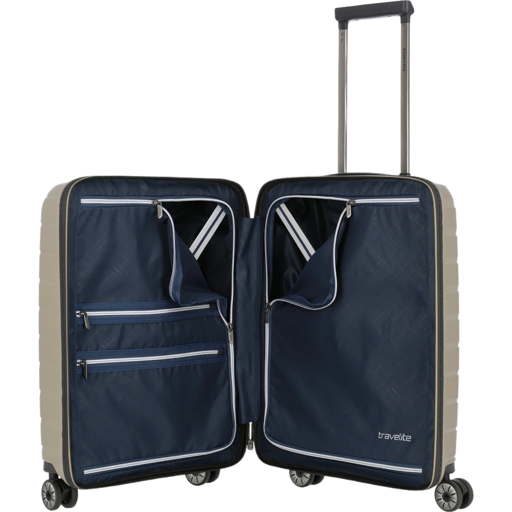 Travelite Air Base 4-Rollen-Kabinentrolley mit Vortasche S 55 cm -Champagner KOFFER-PLUS.COM