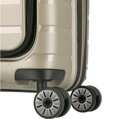 Travelite Air Base 4-Rollen-Kabinentrolley mit Vortasche S 55 cm -Champagner KOFFER-PLUS.COM