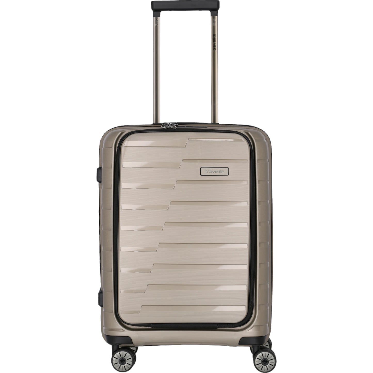 Travelite Air Base 4-Rollen-Kabinentrolley mit Vortasche S 55 cm -Champagner KOFFER-PLUS.COM