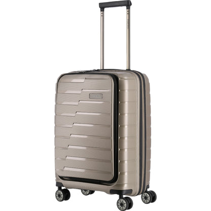 Travelite Air Base 4-Rollen-Kabinentrolley mit Vortasche S 55 cm -Champagner KOFFER-PLUS.COM