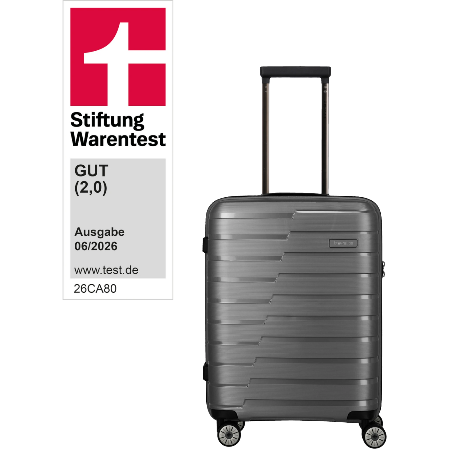 Travelite Air Base 4-Rollen-Kabinentrolley S 55 cm -Anthrazit KOFFER-PLUS.COM