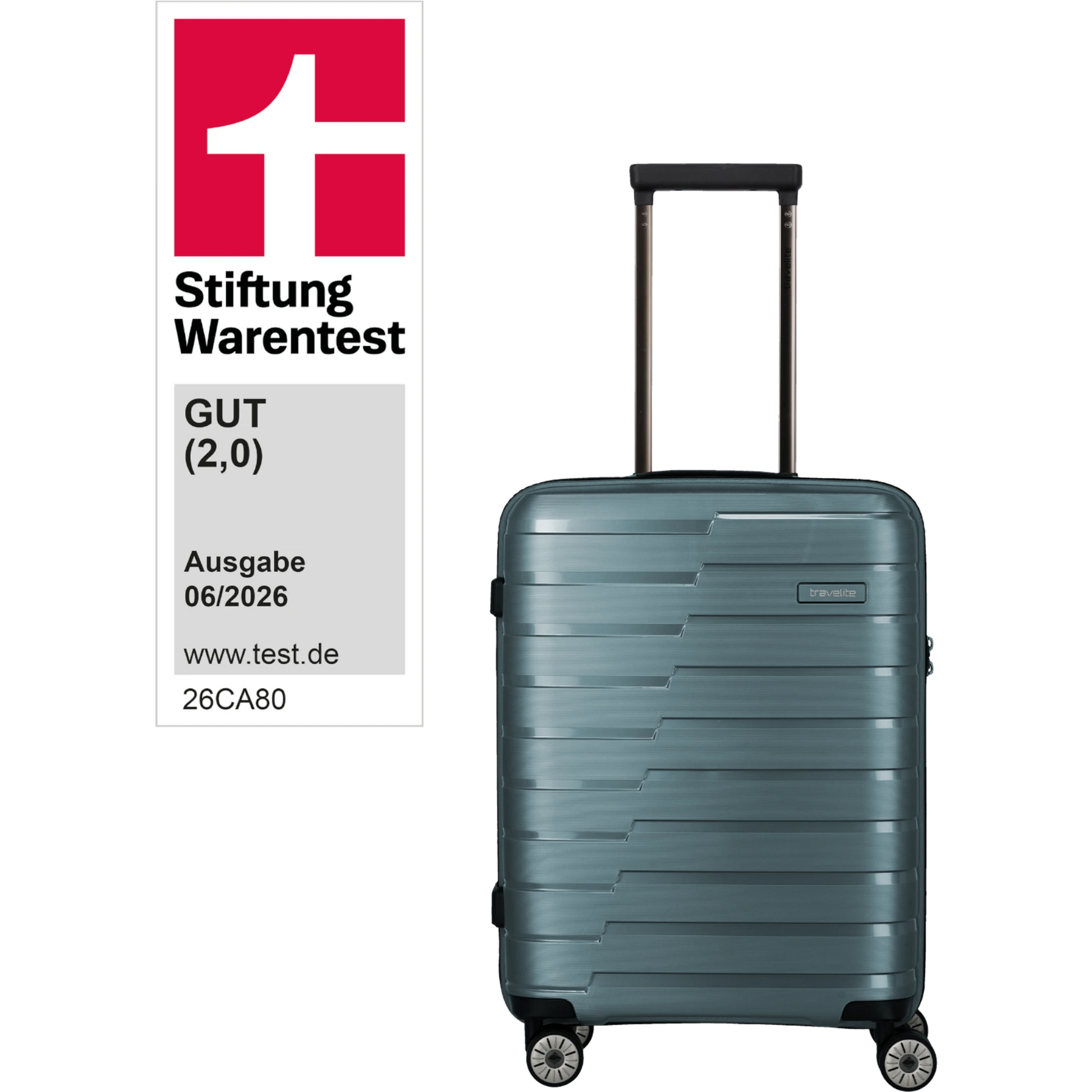 Travelite Air Base 4-Rollen-Kabinentrolley S 55 cm -Eisblau KOFFER-PLUS.COM