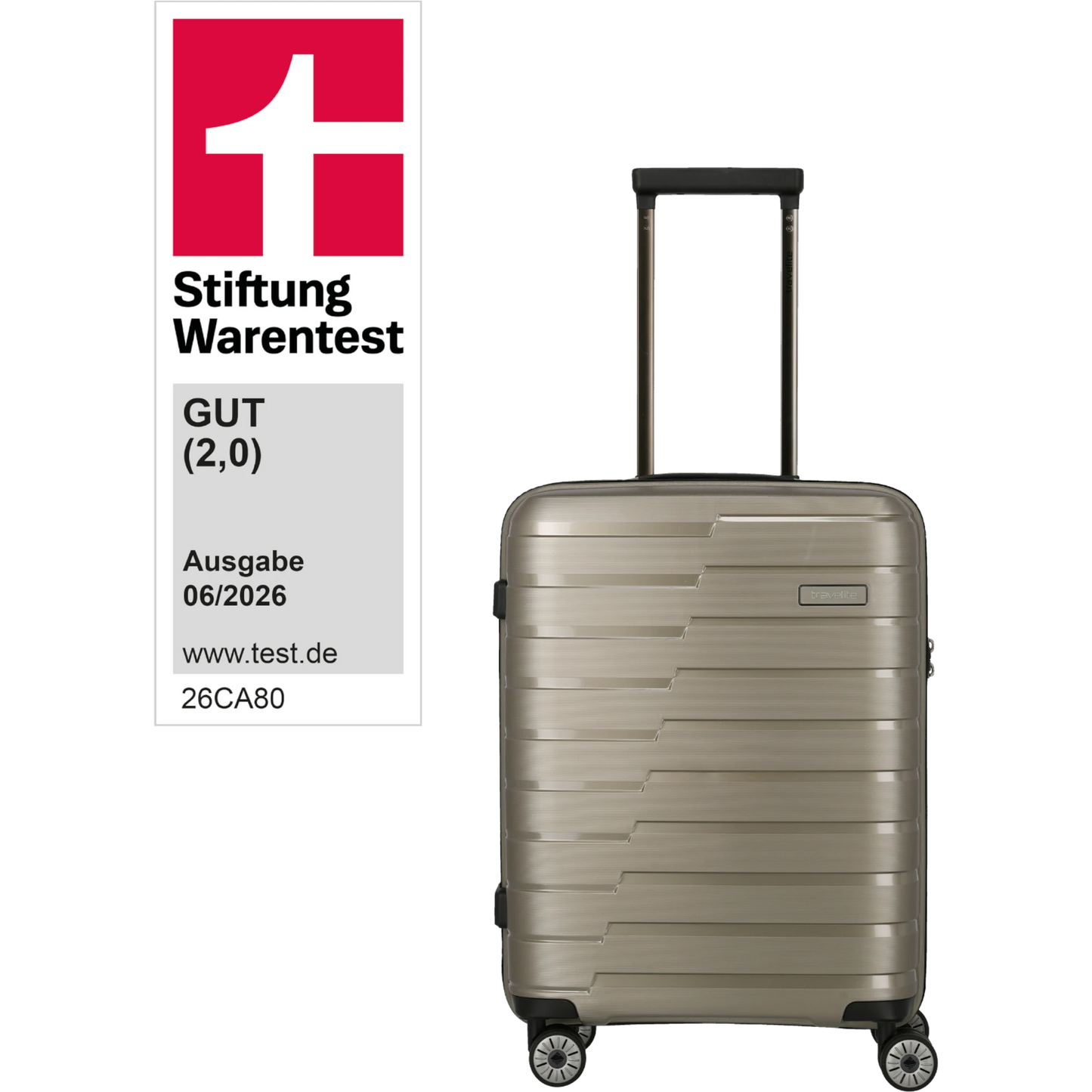 Travelite Air Base 4-Rollen-Kabinentrolley S 55 cm -Champagner KOFFER-PLUS.COM