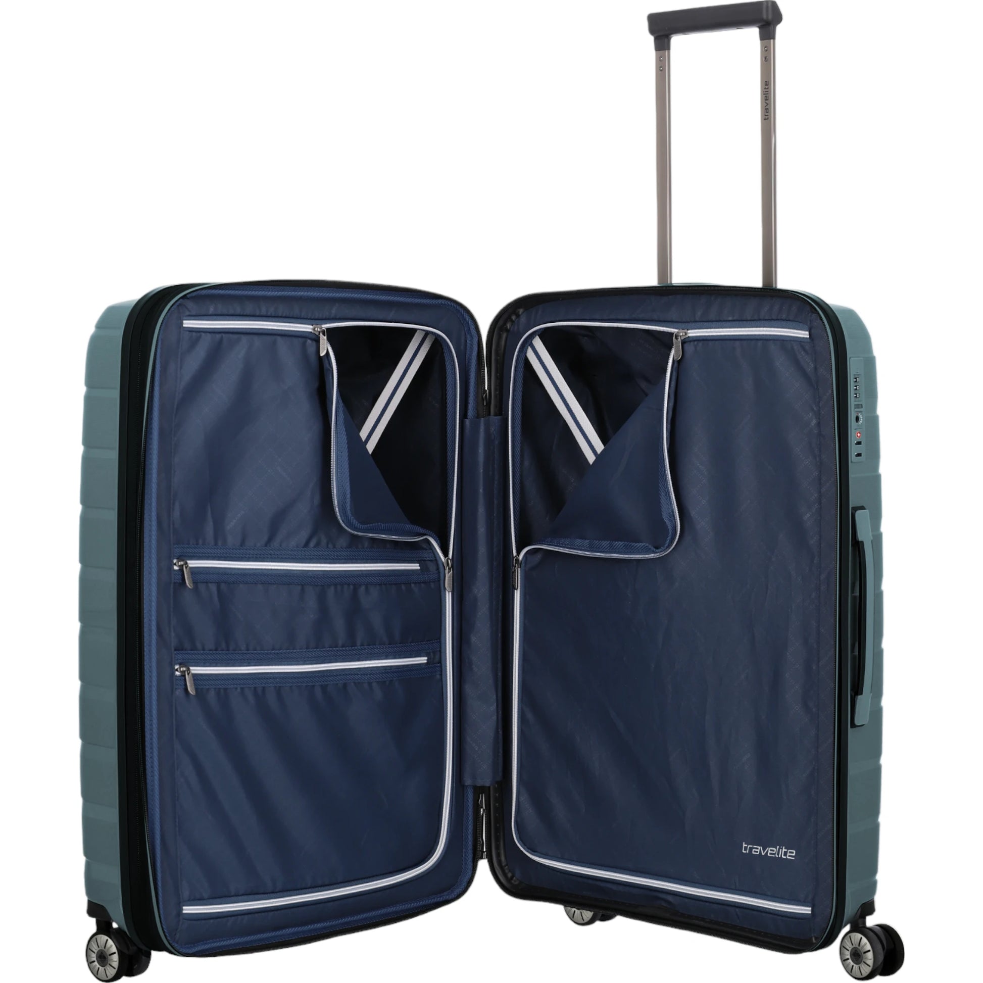 Travelite Air Base 4-Rollen-Trolley M 67 cm -Eisblau KOFFER-PLUS.COM