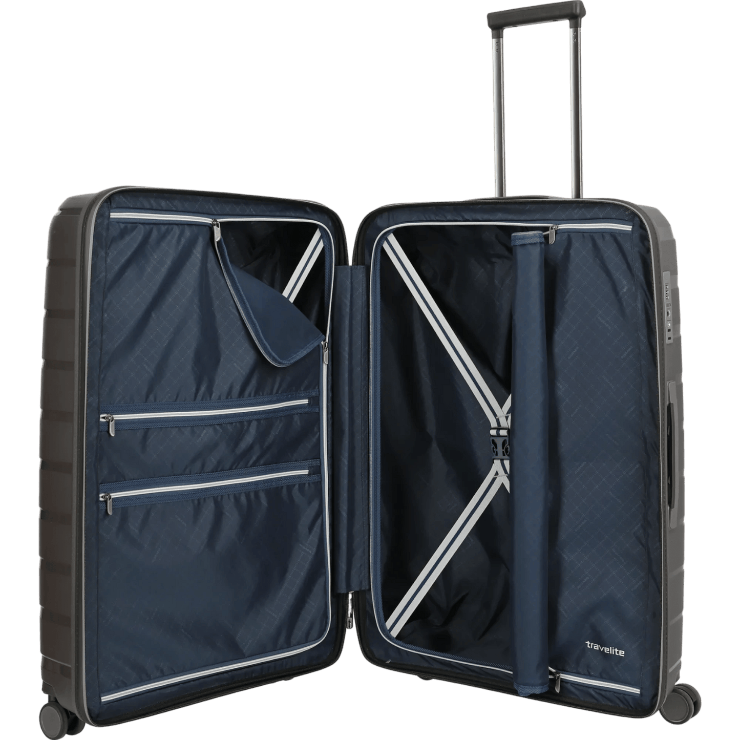 Travelite Air Base 4-Rollen Kofferset 3tlg. L/M/S mit Vortasche -Anthr KOFFER-PLUS.COM