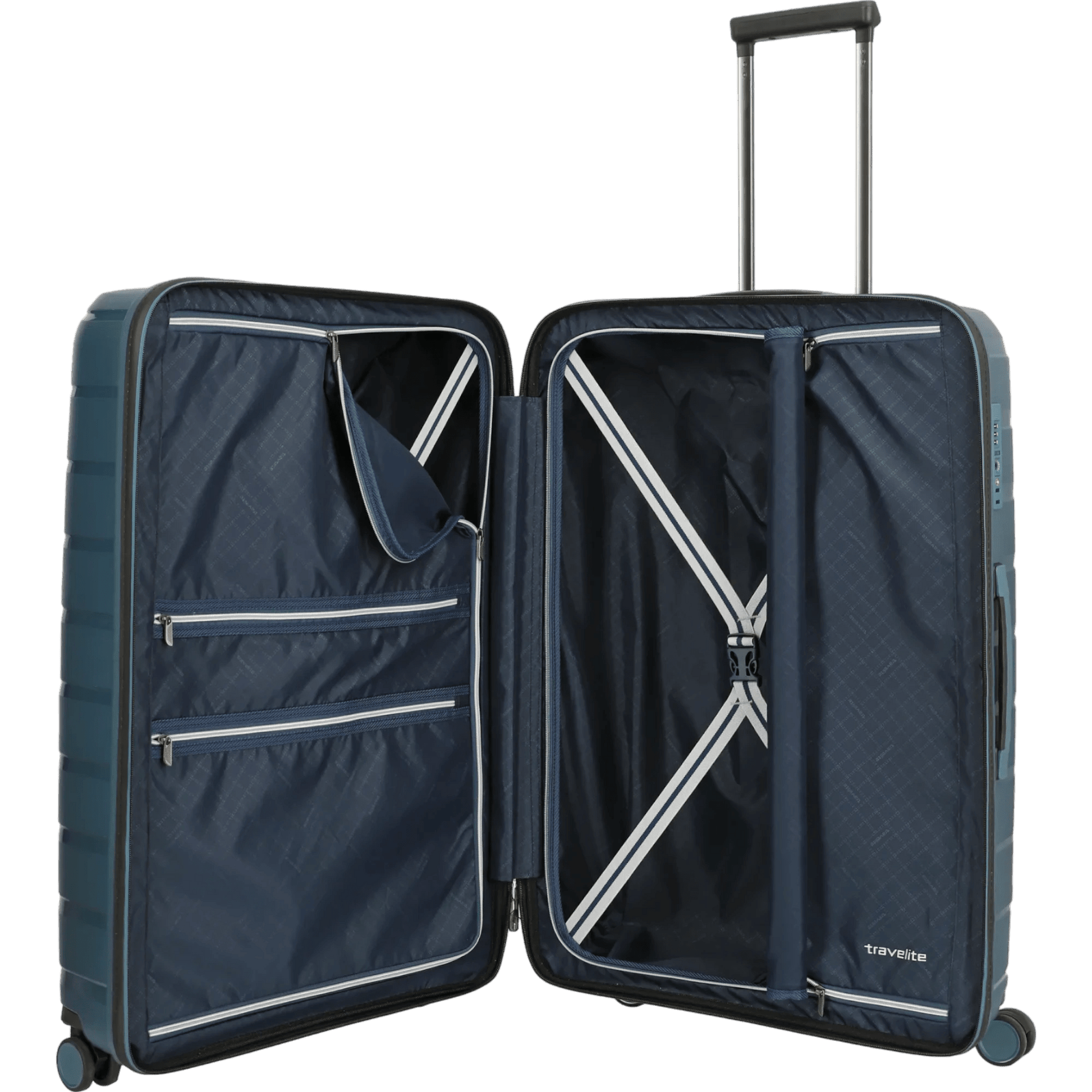 Travelite Air Base 4-Rollen Kofferset 3tlg. L/M/S mit Vortasche -Eisbl KOFFER-PLUS.COM