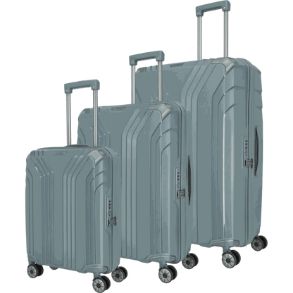 Travelite Elvaa 4-Rollen Kofferset 3tlg. L/M/S -Blaugrau KOFFER-PLUS.COM