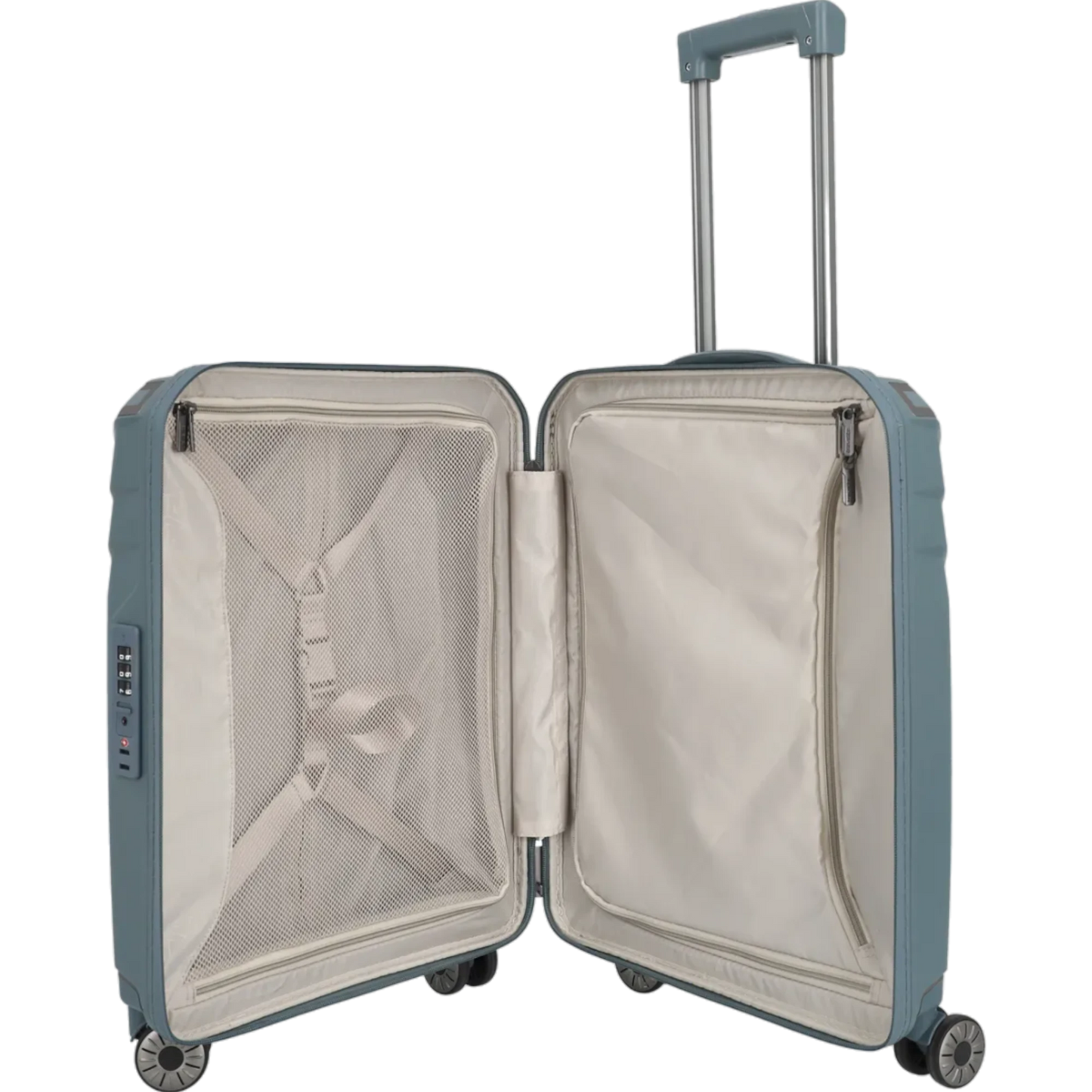 Travelite Elvaa 4-Rollen-Bordtrolley S 55 cm -Blaugrau KOFFER-PLUS.COM